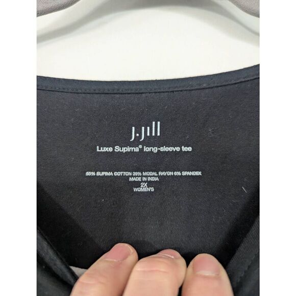 J. Jill Luxe Supima Long Sleeve Tee women's size 2X black modal comfort - Picture 3 of 7